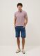 Blue Stretch Cotton Blend Denim Slim Fit Shorts_0