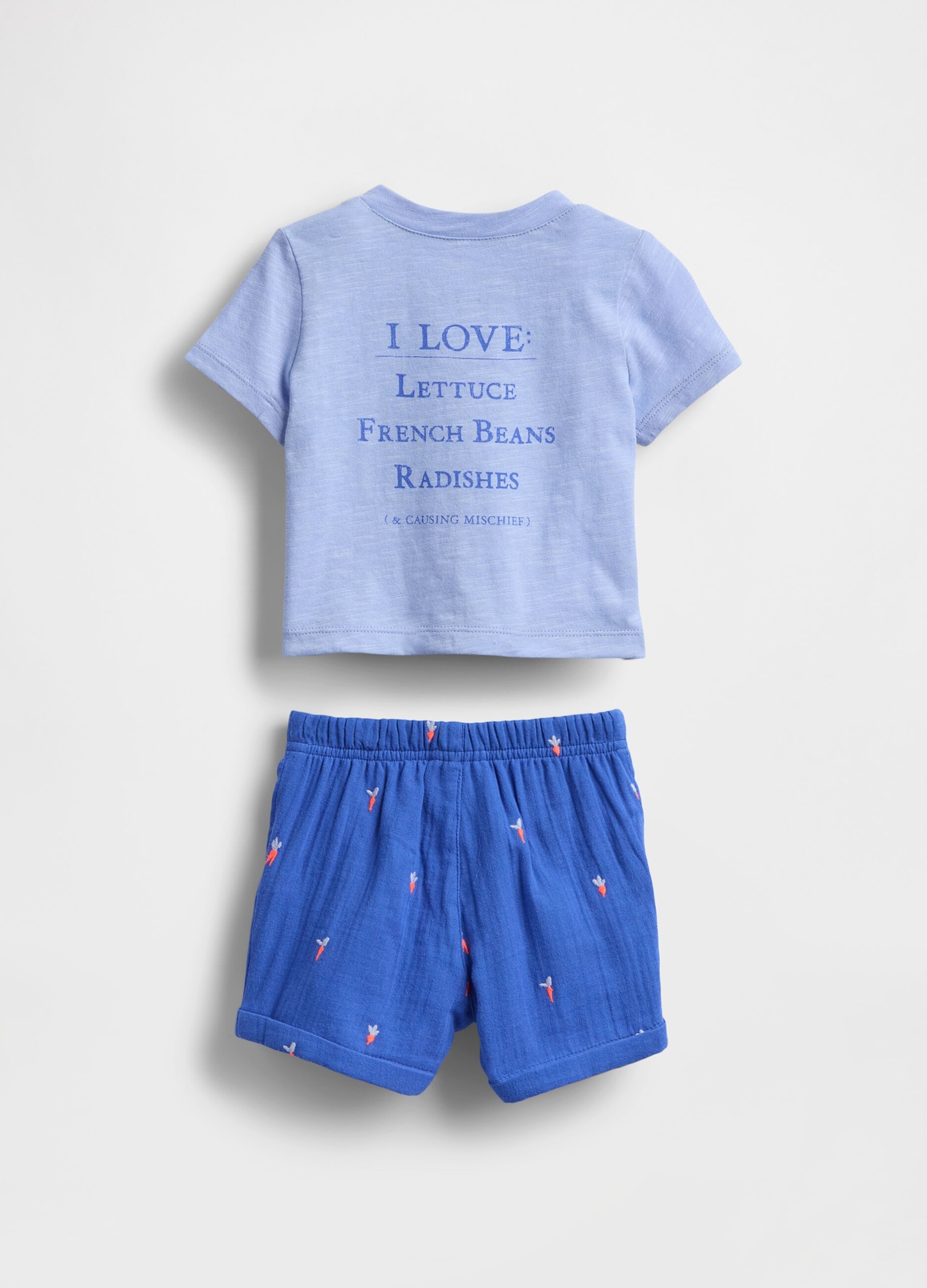 Summer set with blue t-shirt and blue shorts