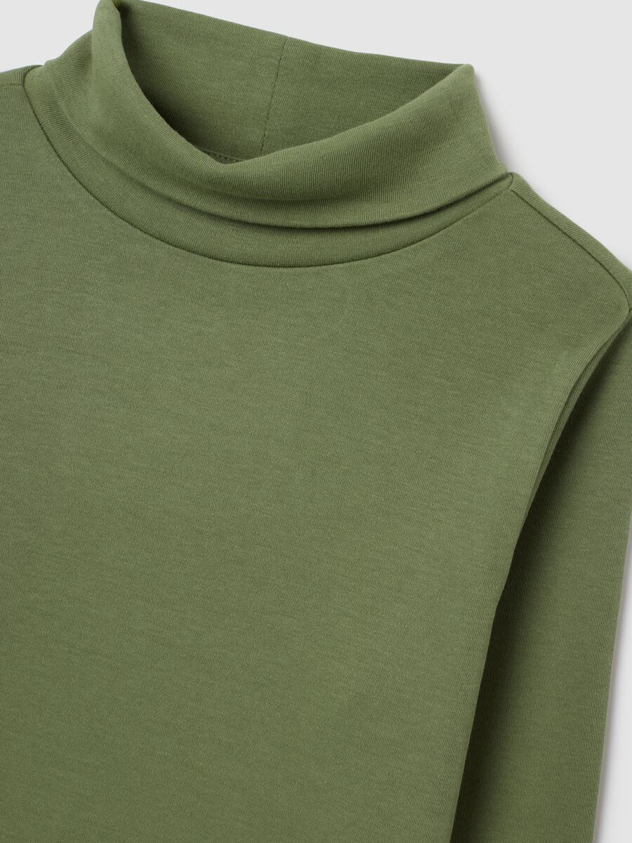 Green regular fit pure cotton kids' T-shirt_2