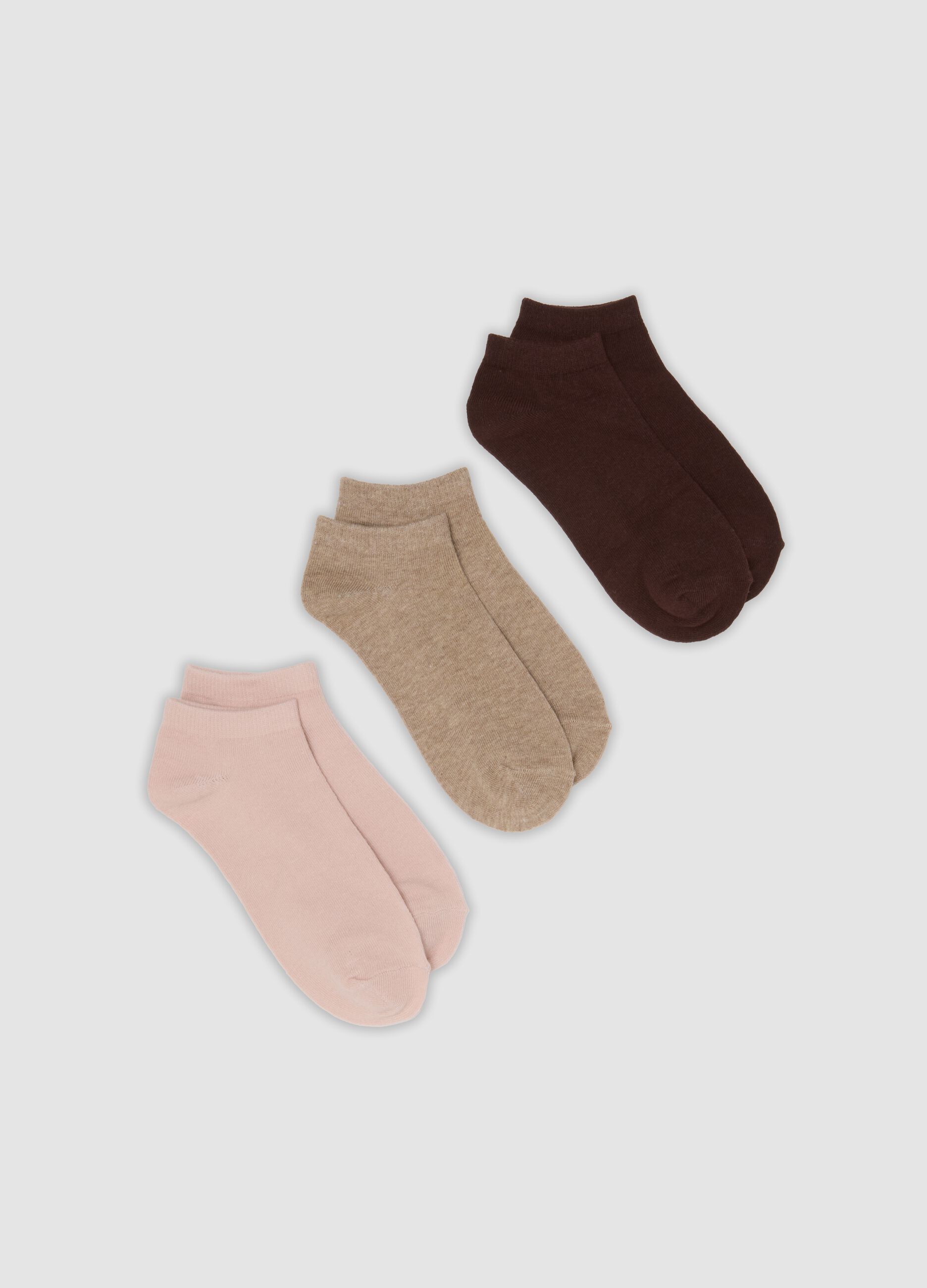 3-pack ankle socks in organic cotton blend