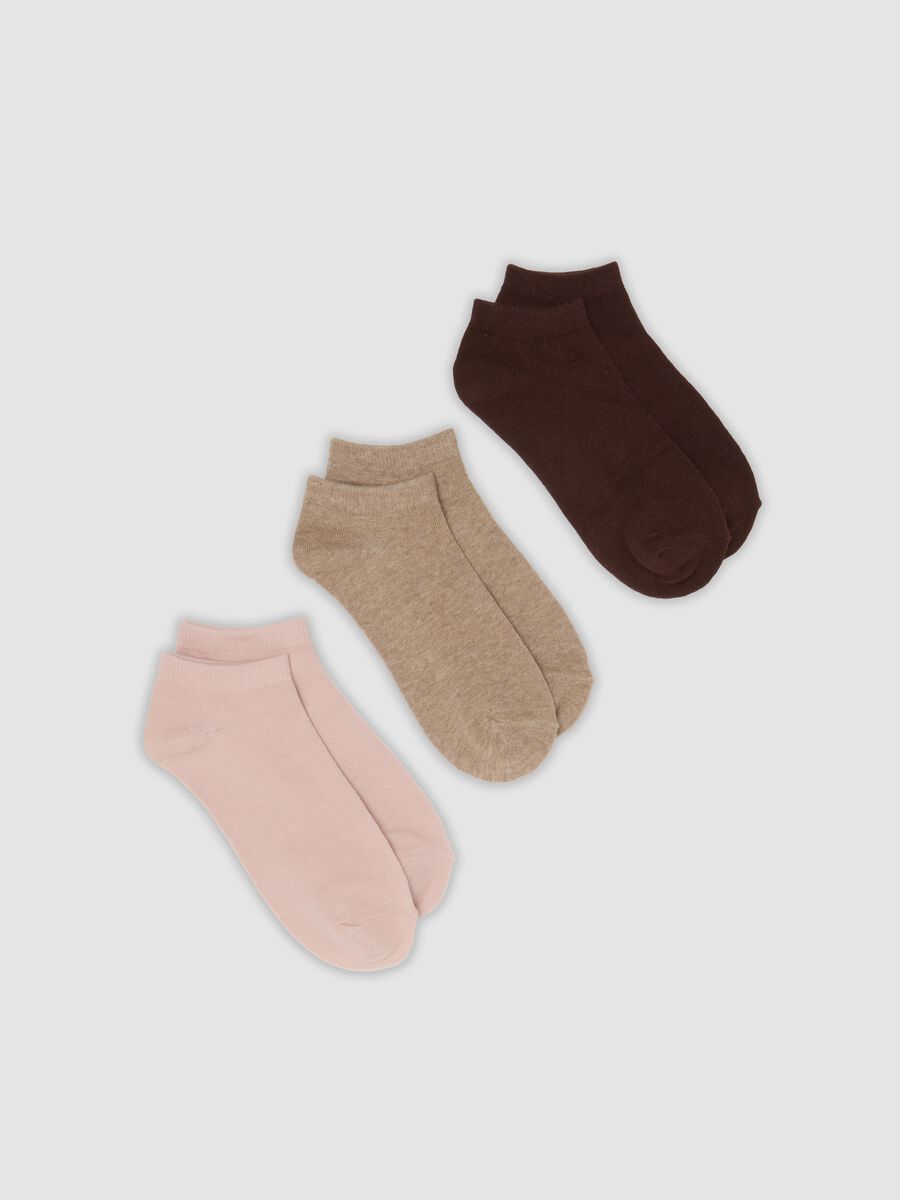 Tripack di calzini alla caviglia in misto cotone organico_0