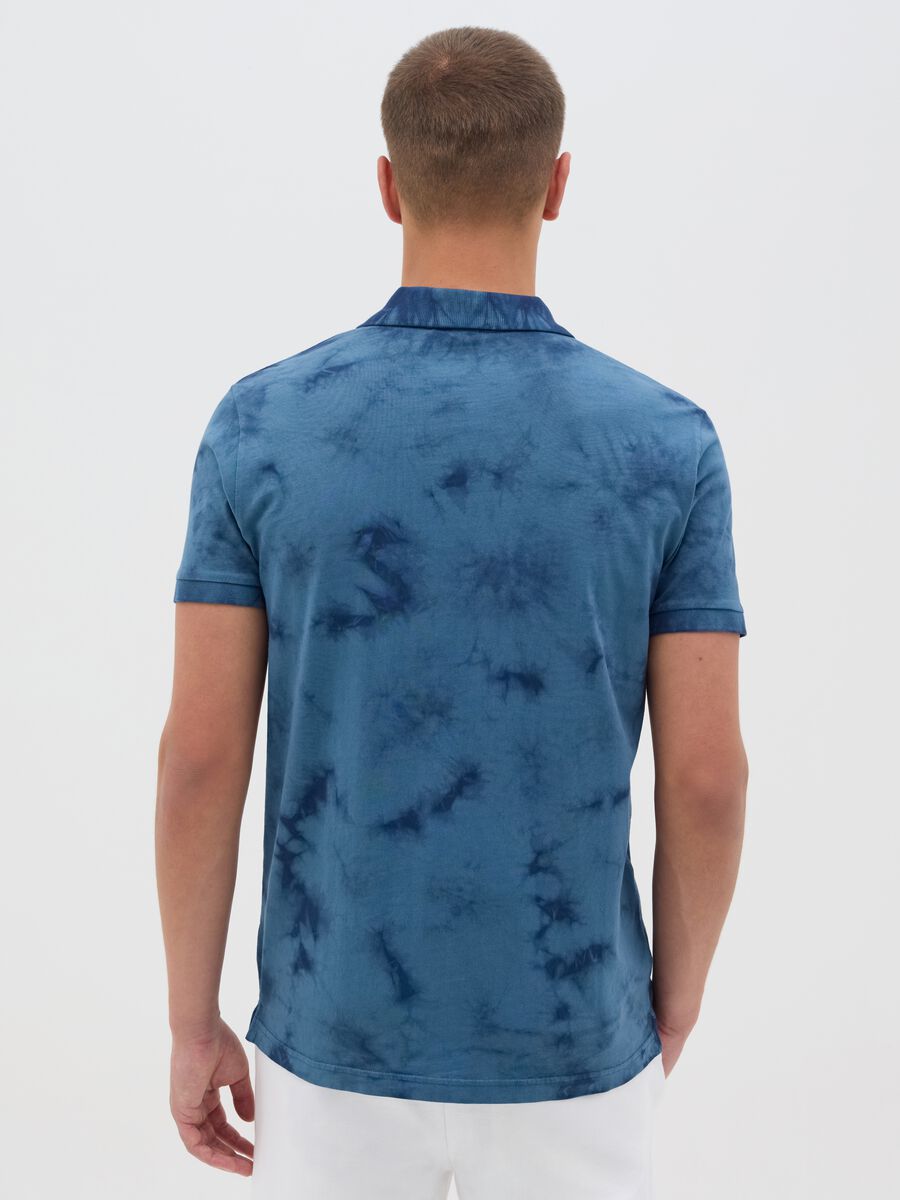 Men's light blue tie-dye effect polo by Everlast_2