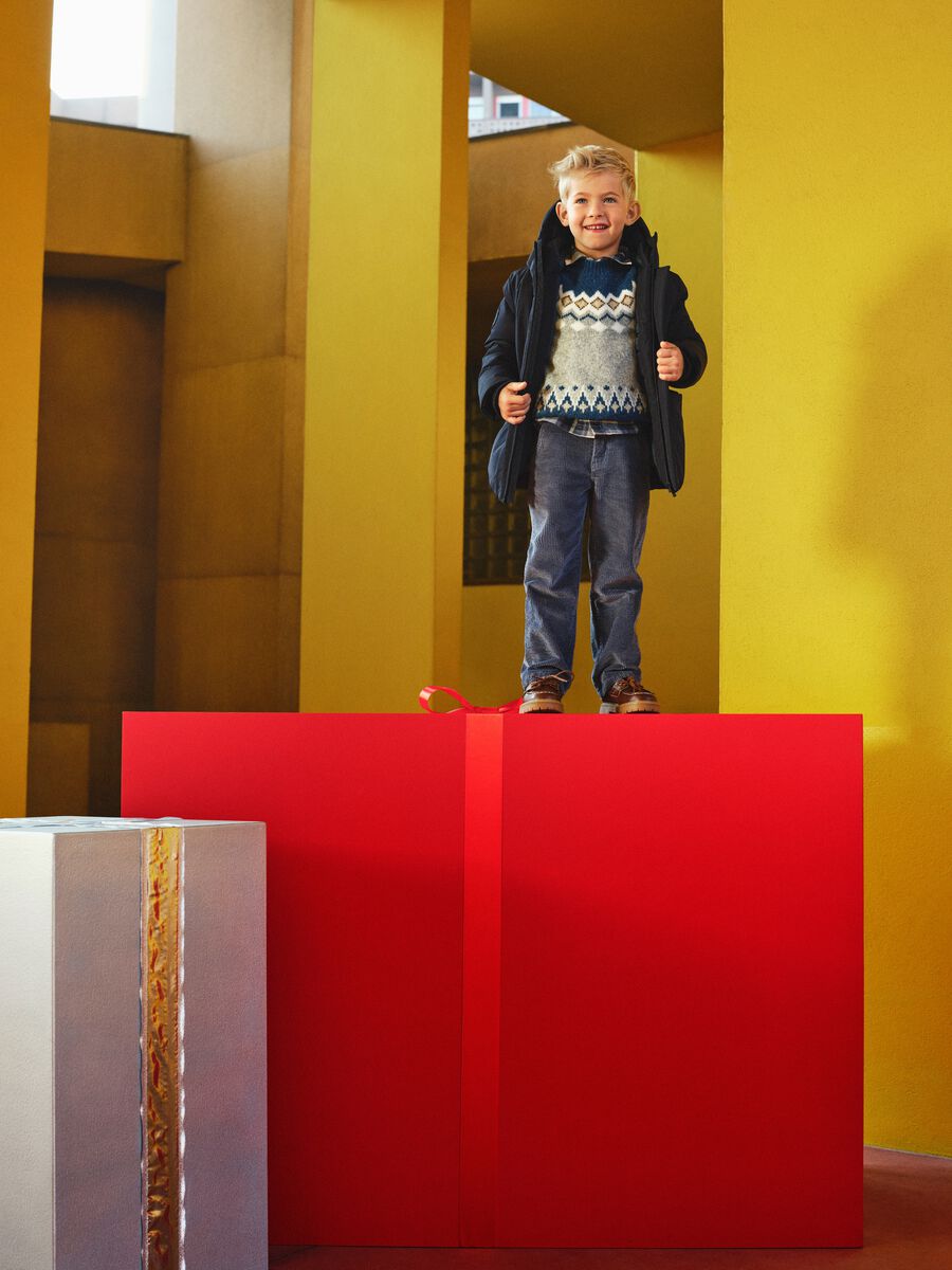 Multicolour children's regular fit jumper with jacquard pattern_0