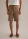 Regular Fit Brown Pure Linen Bermuda Shorts_1