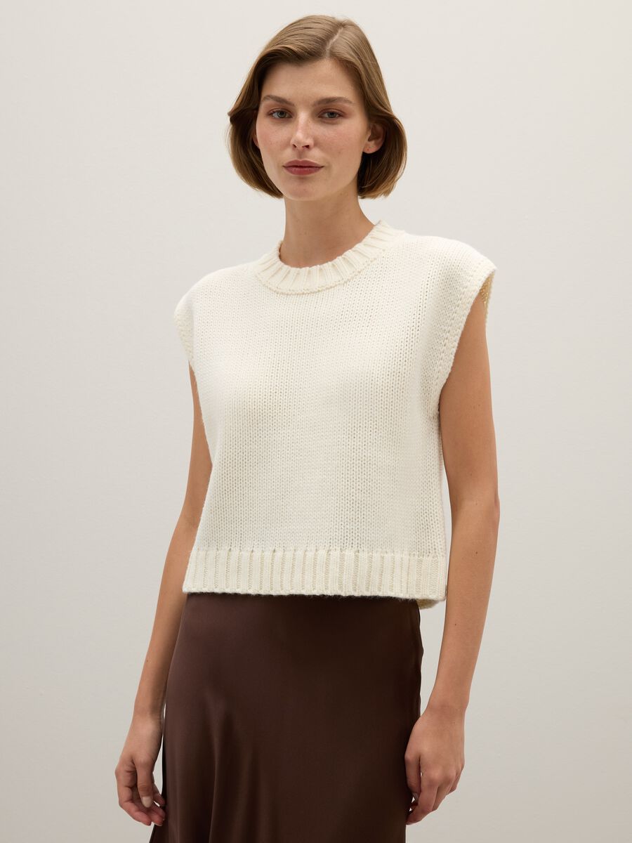 White Over Fit Vest_0