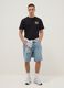 Black pure cotton relaxed-fit T-shirt with print_1