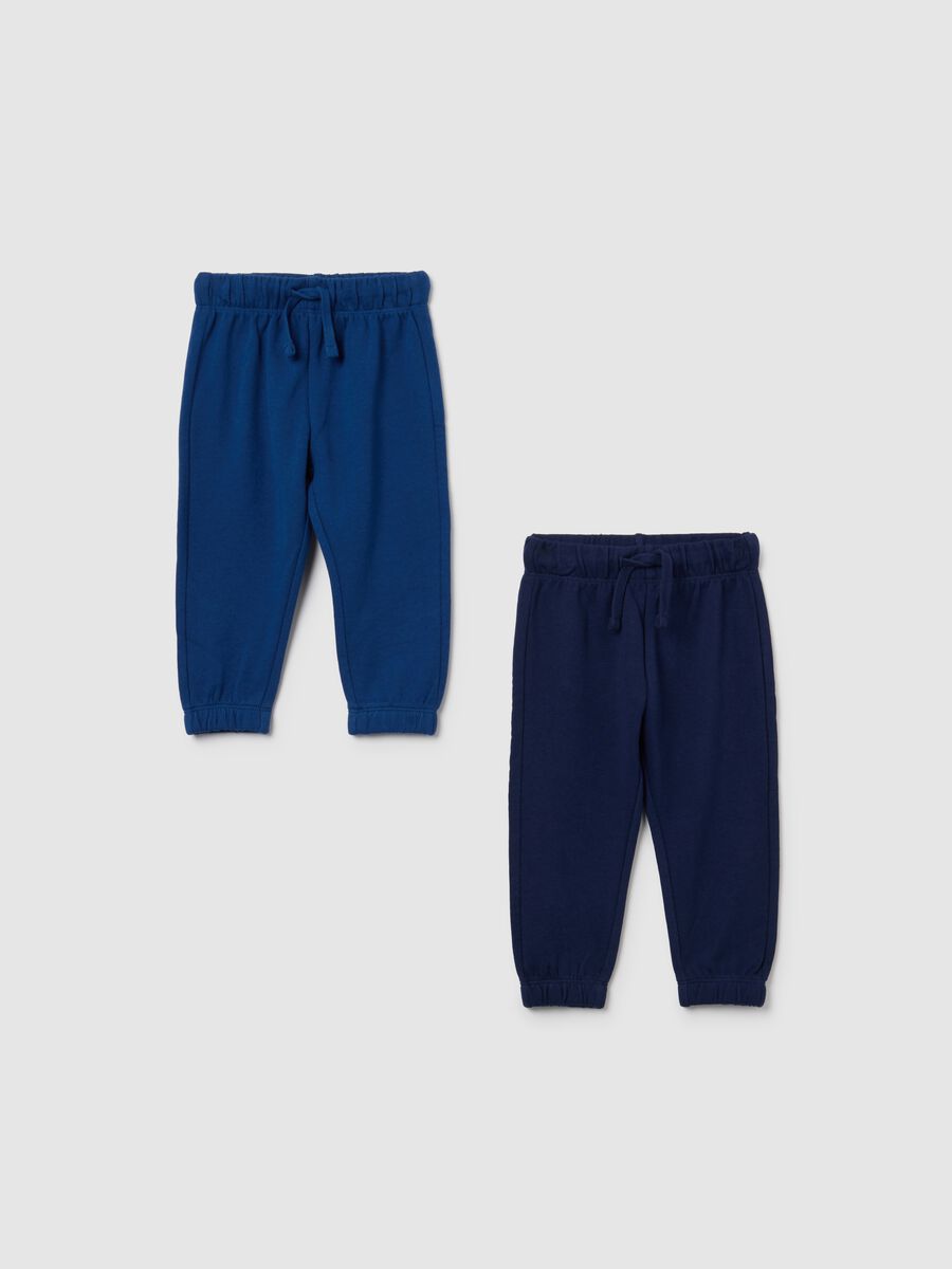 Bipack pantaloni da bambino in puro cotone blu regular fit_0
