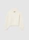 Girls' white turtleneck jumper, regular fit and knitted_4