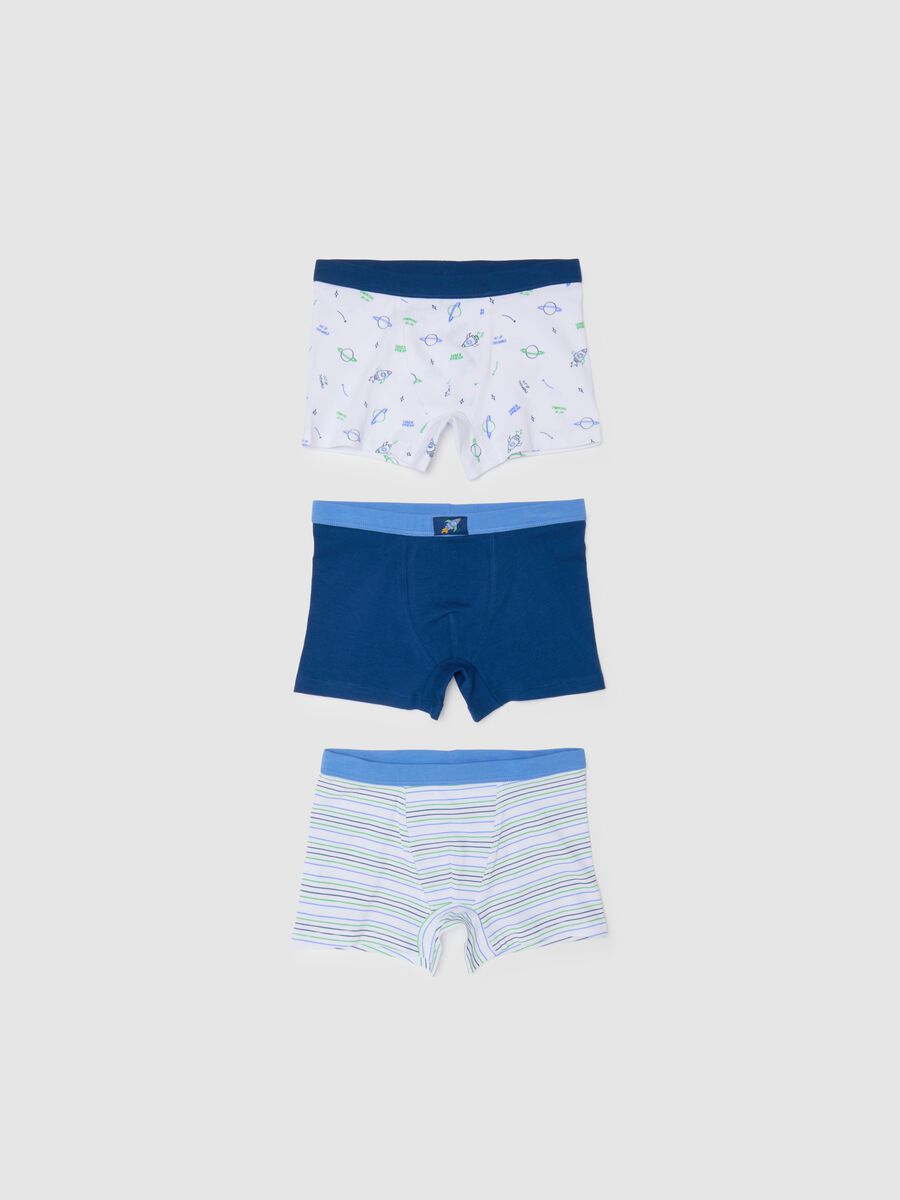 Pack of three colourful stretch cotton boys' briefs_0