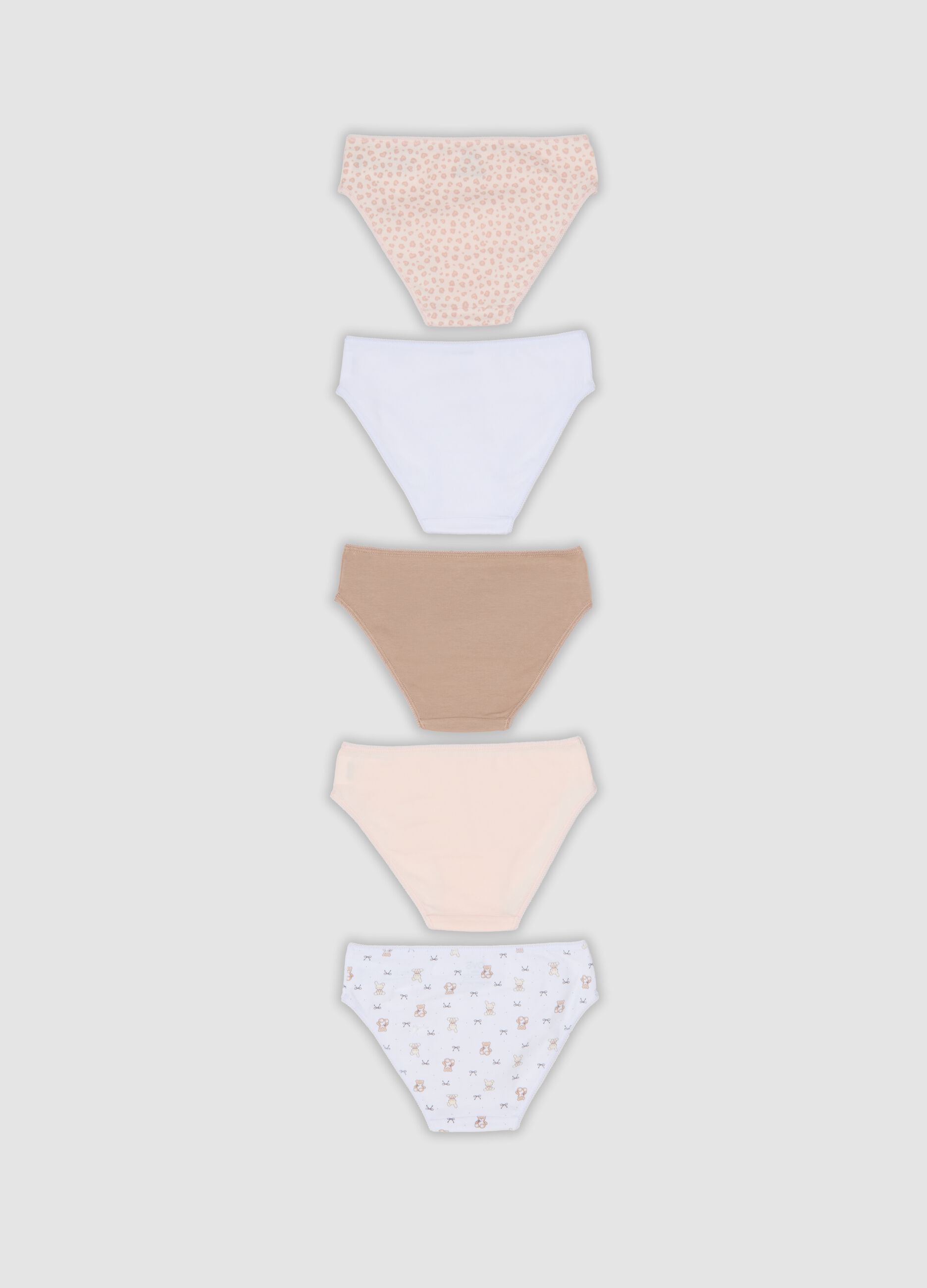 5-pack of multicoloured organic cotton briefs for girls