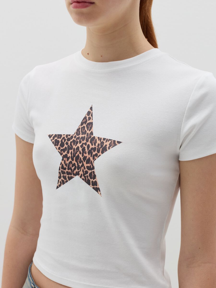 T-shirt in cotone stretch con stampa_2