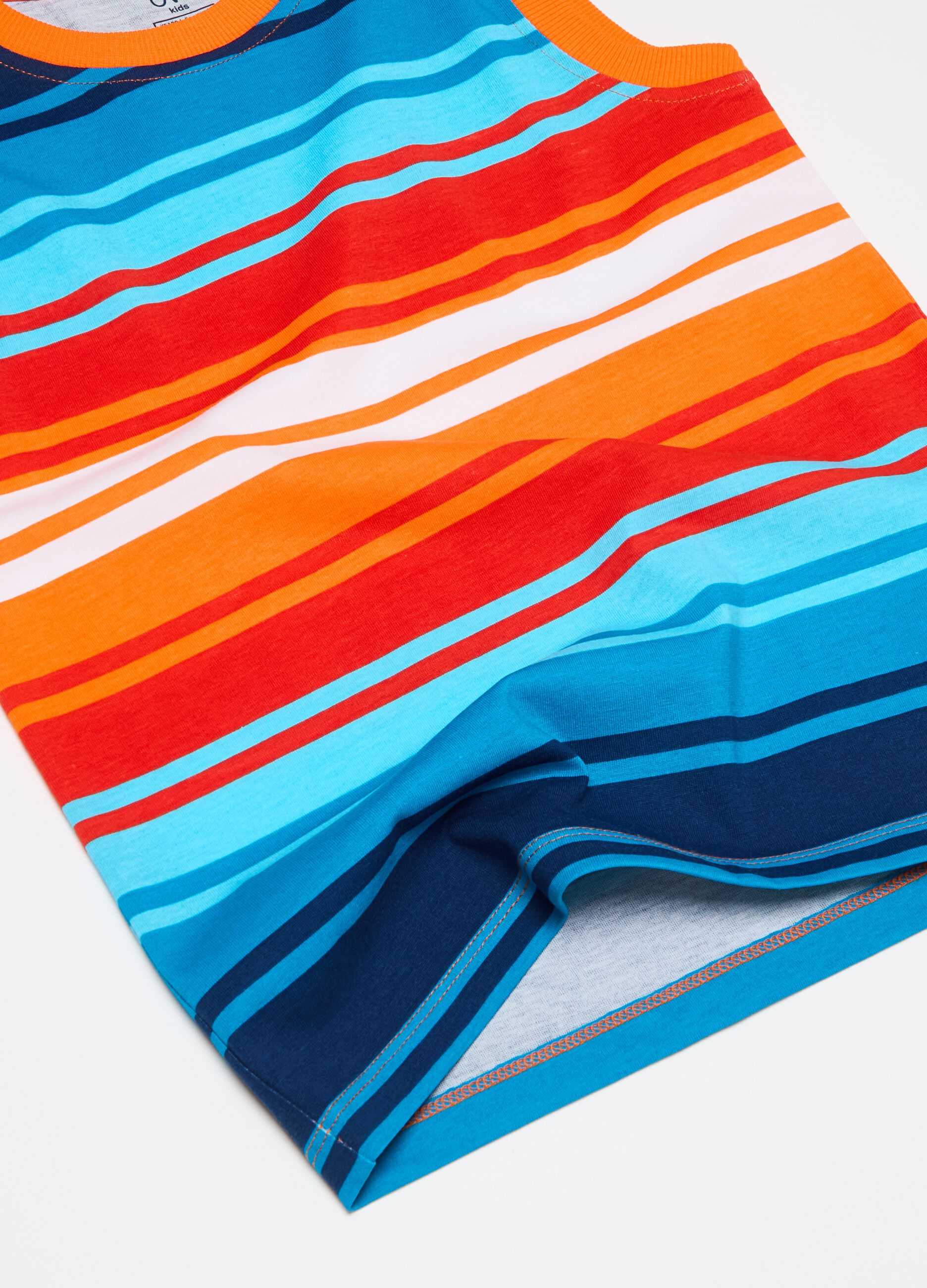 Striped cotton tank top