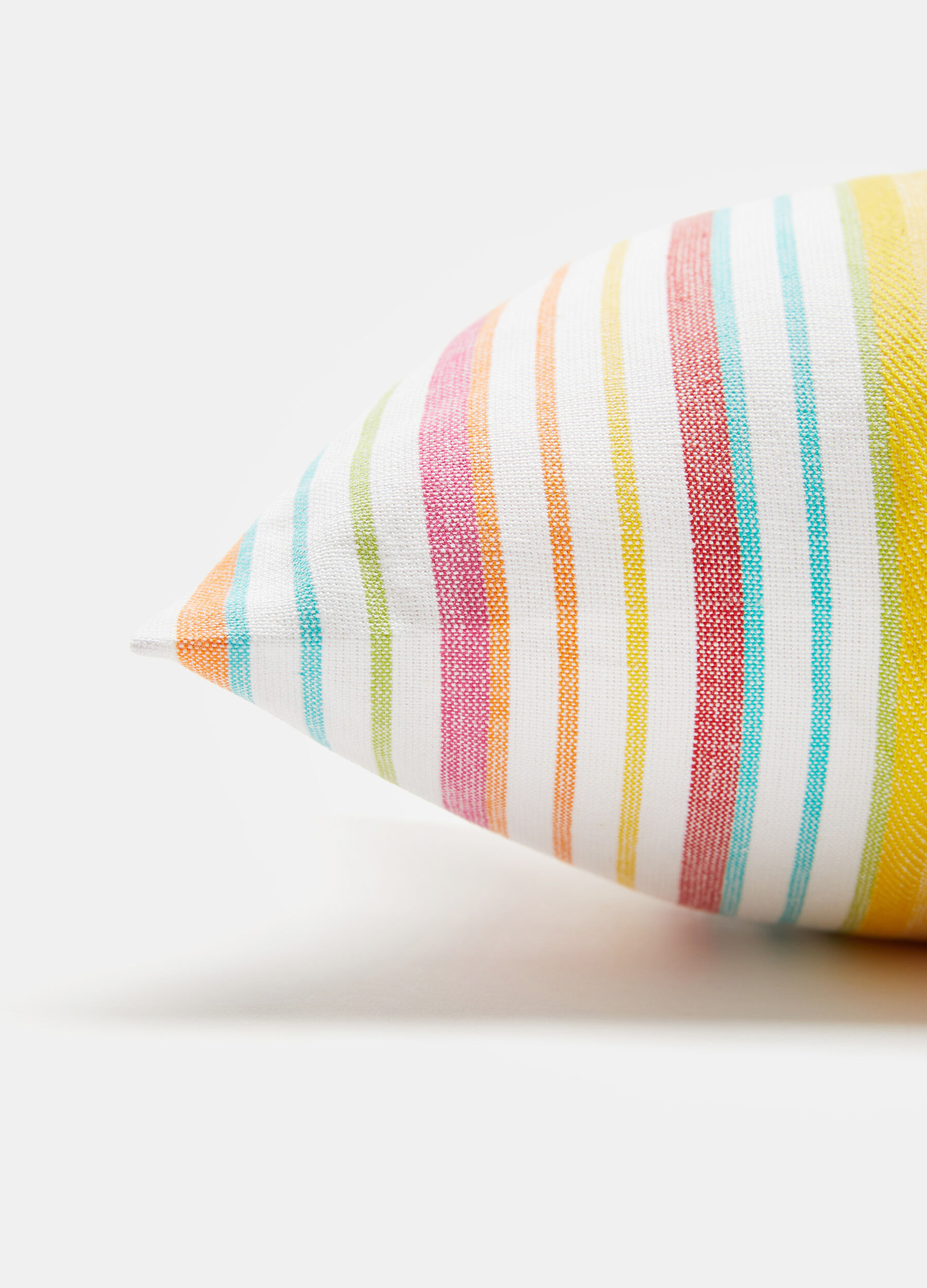 yarn-dyed striped rectangular cushion