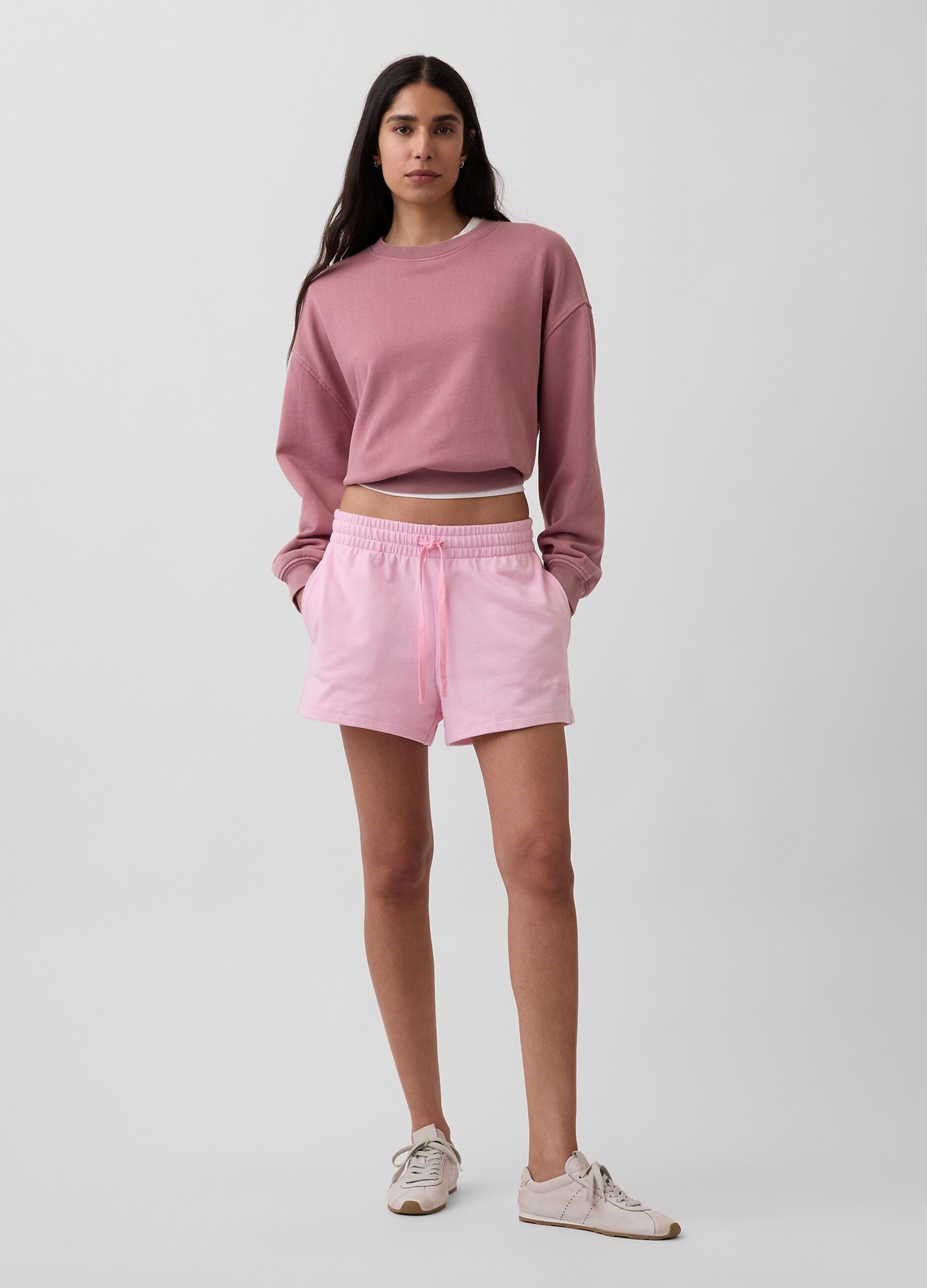 Cotton-blend shorts with elasticated waist