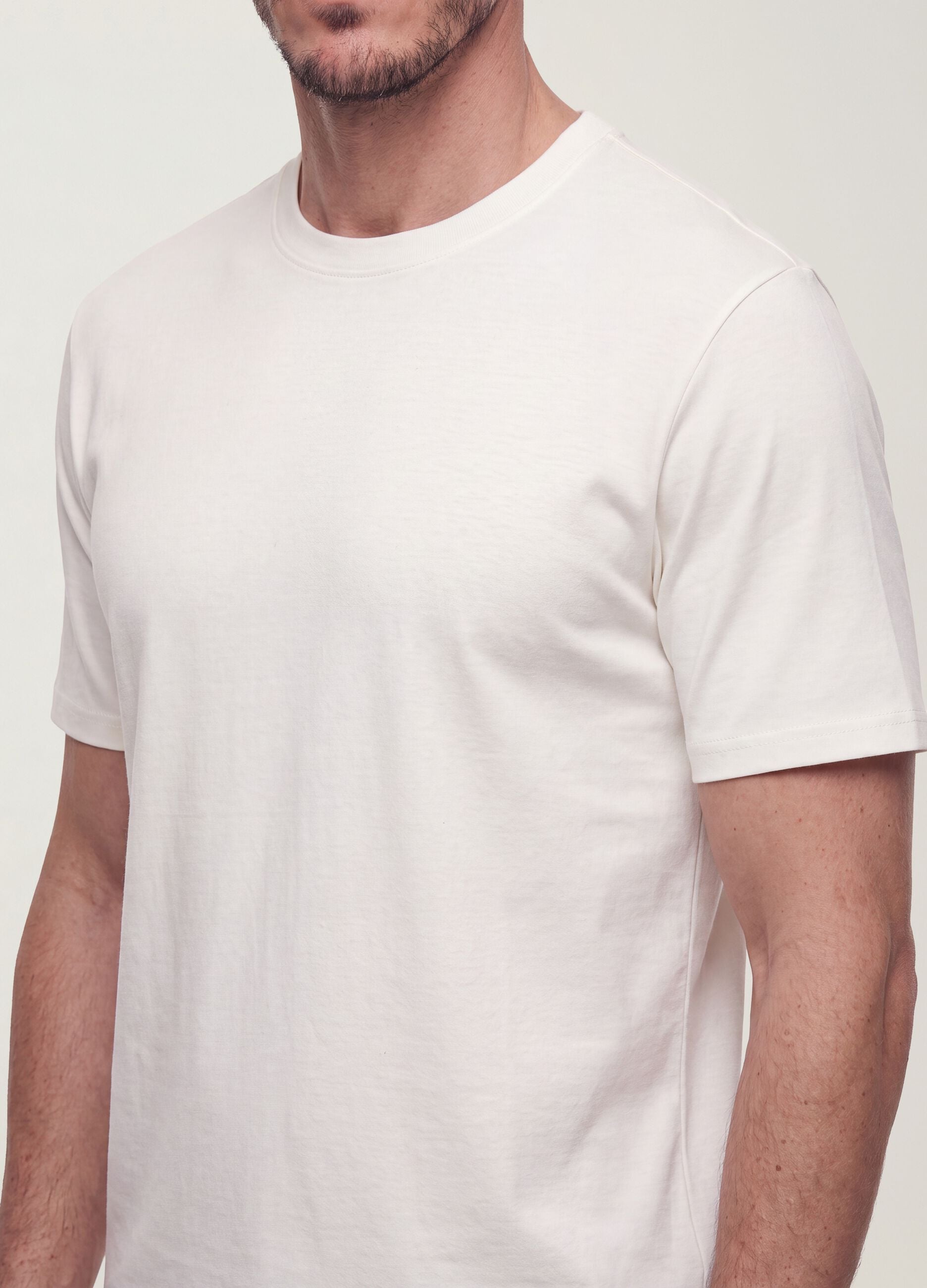 White pure cotton short-sleeve T-shirt, relaxed fit