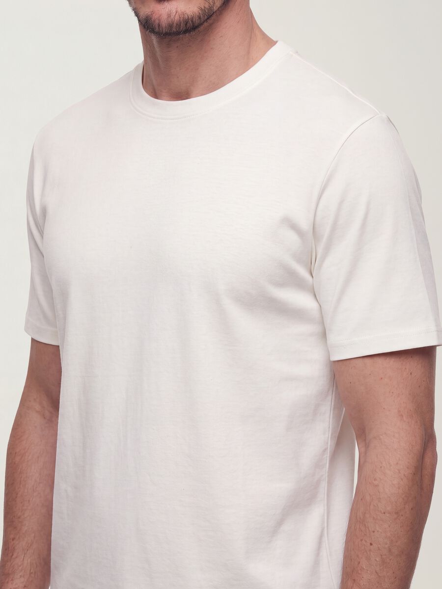 White pure cotton short-sleeve T-shirt, relaxed fit_2