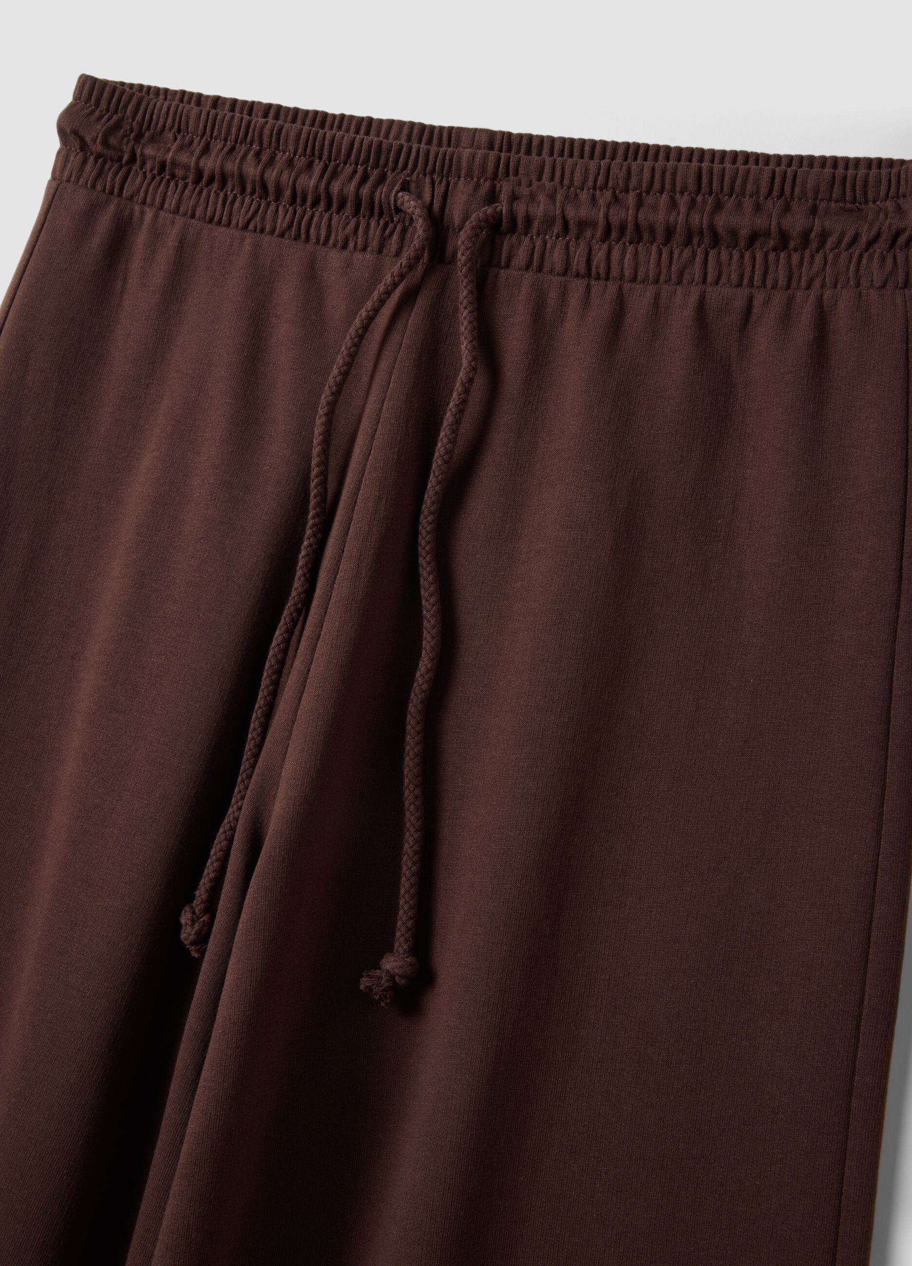 Pantaloni jogger marroni baggy fit in puro cotone