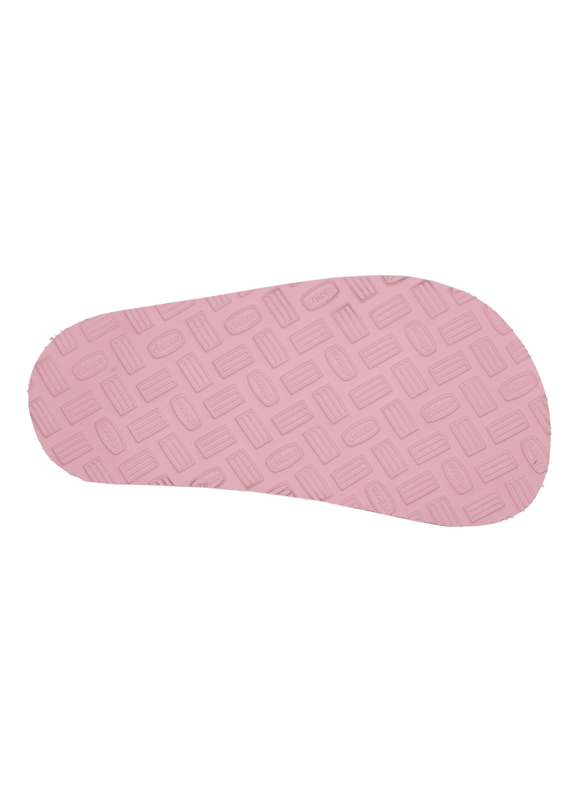 Pink children's sandals with velcro fastening and floral design