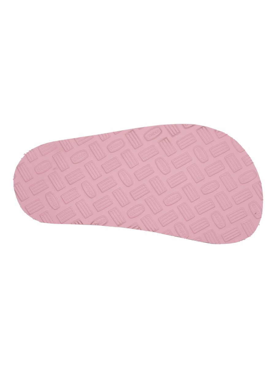 Pink children's sandals with velcro fastening and floral design_2