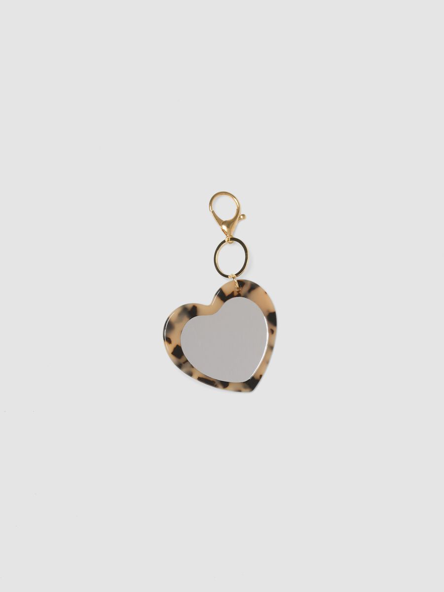 Beige heart-shaped keyring_0