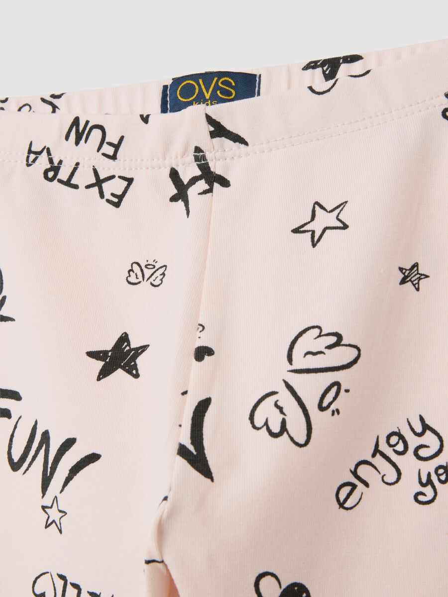 Girls' Regular Fit Pink Stretch Cotton Leggings_2