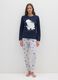 Multicolour blue regular fit pyjamas with print_0