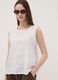White pure cotton blouse with floral embroidery, regular fit_0