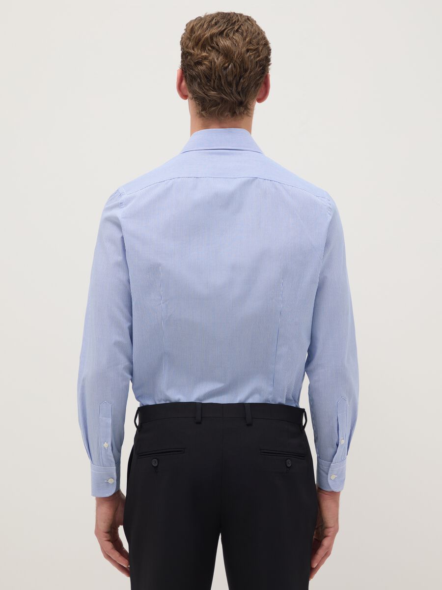 Multicolour striped slim fit cotton blend easy iron shirt_2