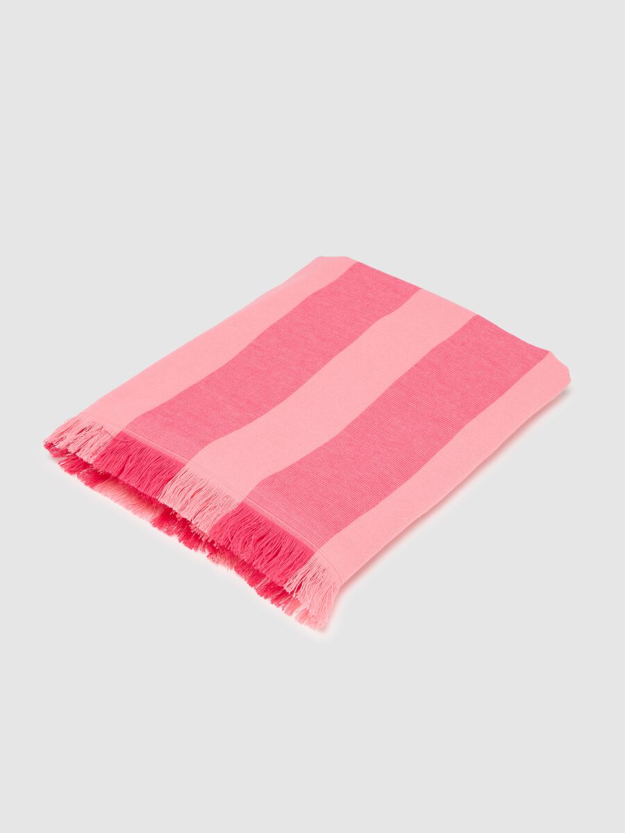 Women's Scarf in Pure Pink and Fuchsia Cotton_0