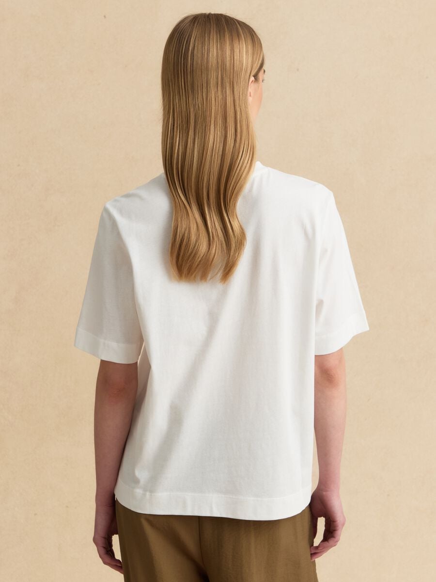 T-shirt bianca in puro cotone_3
