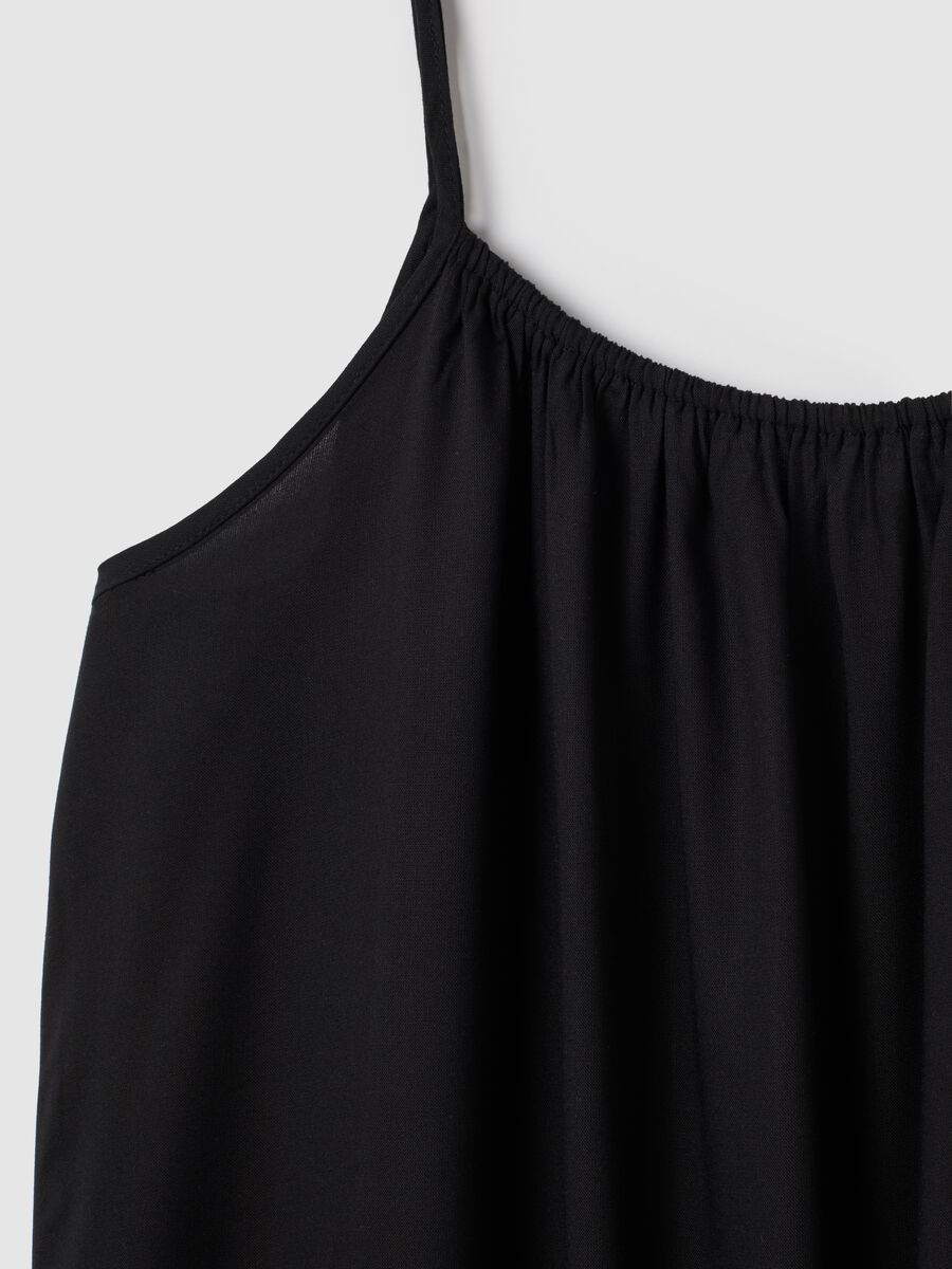 Women's Long Black Viscose Dress Wide Fit_1