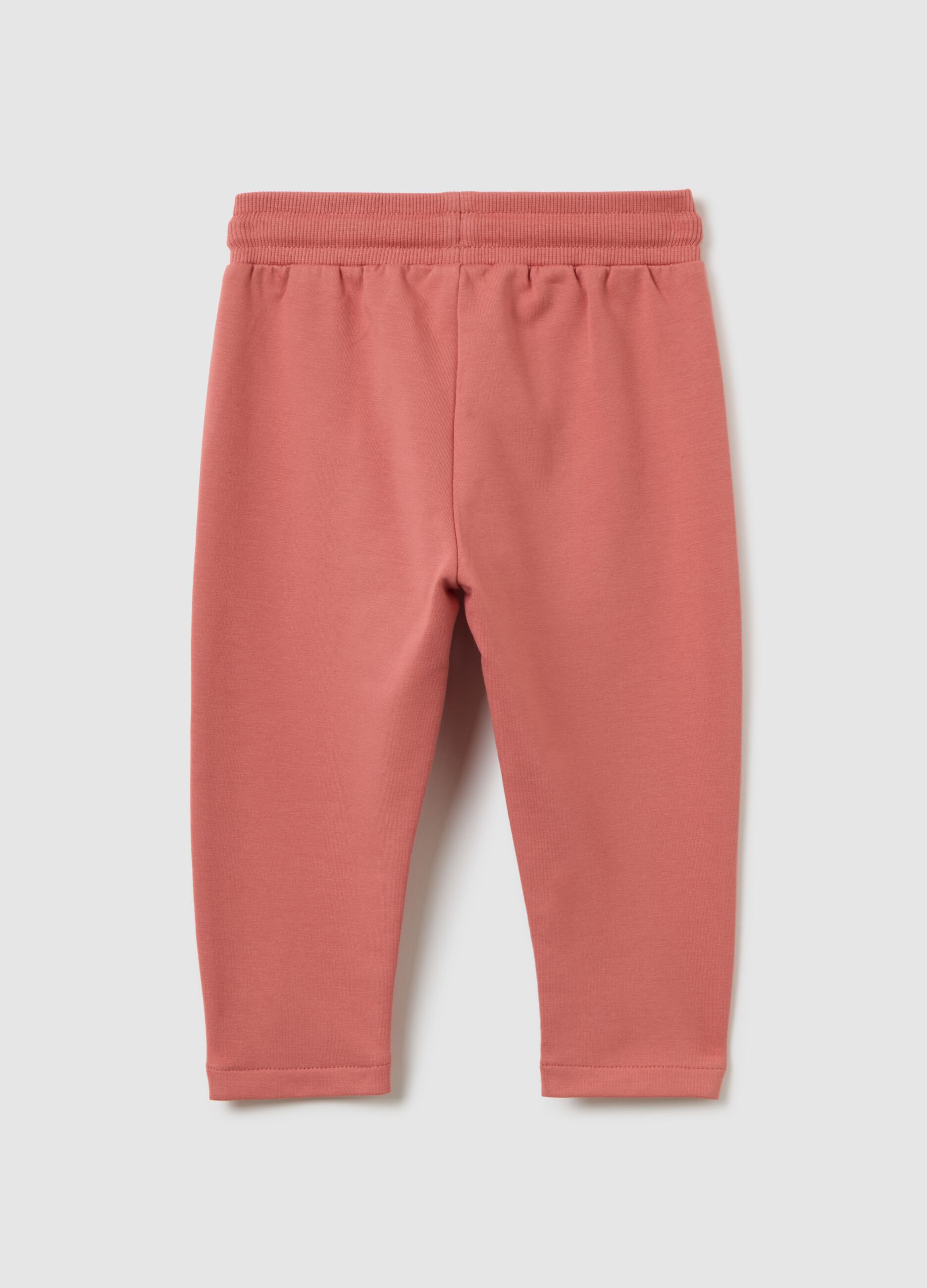 Girls' pink cotton trousers with regular fit