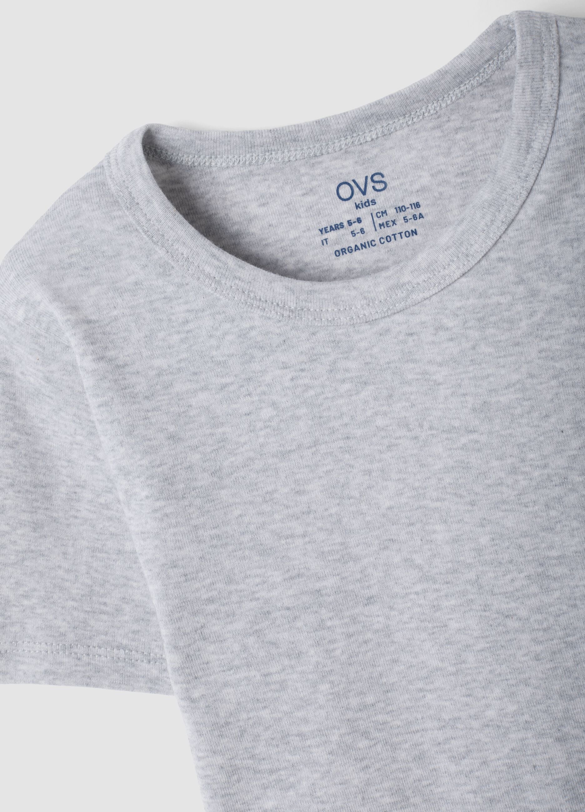 2-pack white and grey crew-neck T-shirts in pure organic cotton