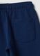 Pantaloni jogger blu in puro cotone con stampa_3