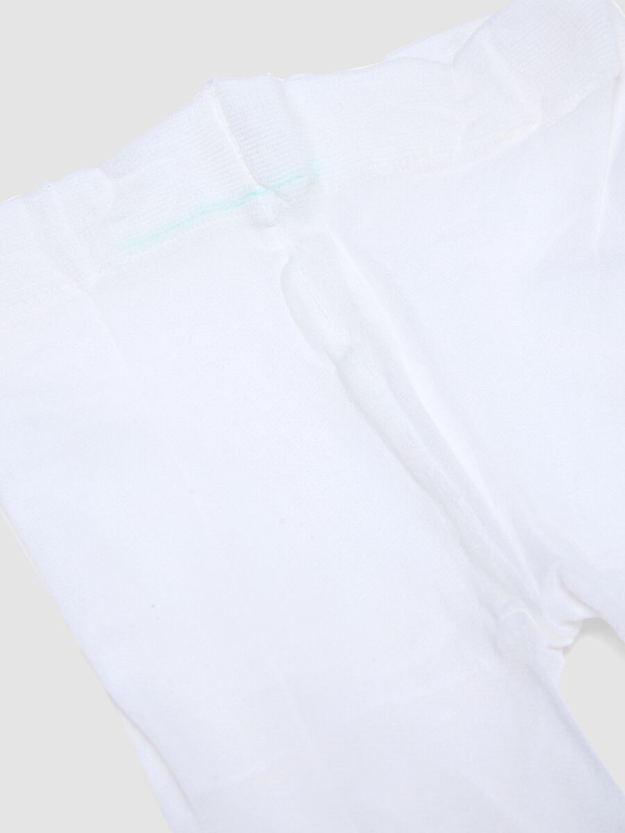 Comfortable white stretchy tights for girls_1