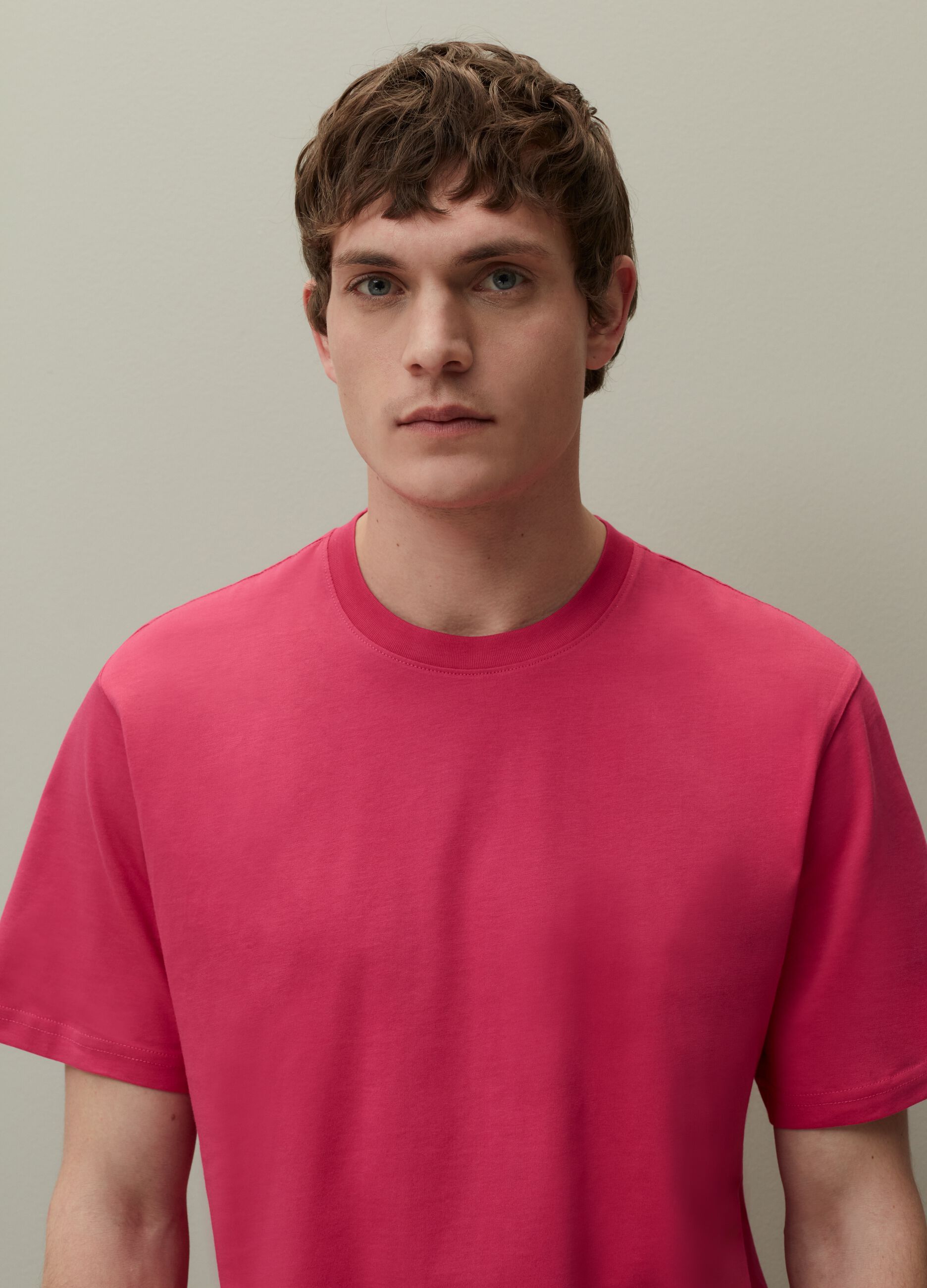 Supima cotton T-shirt with round neck