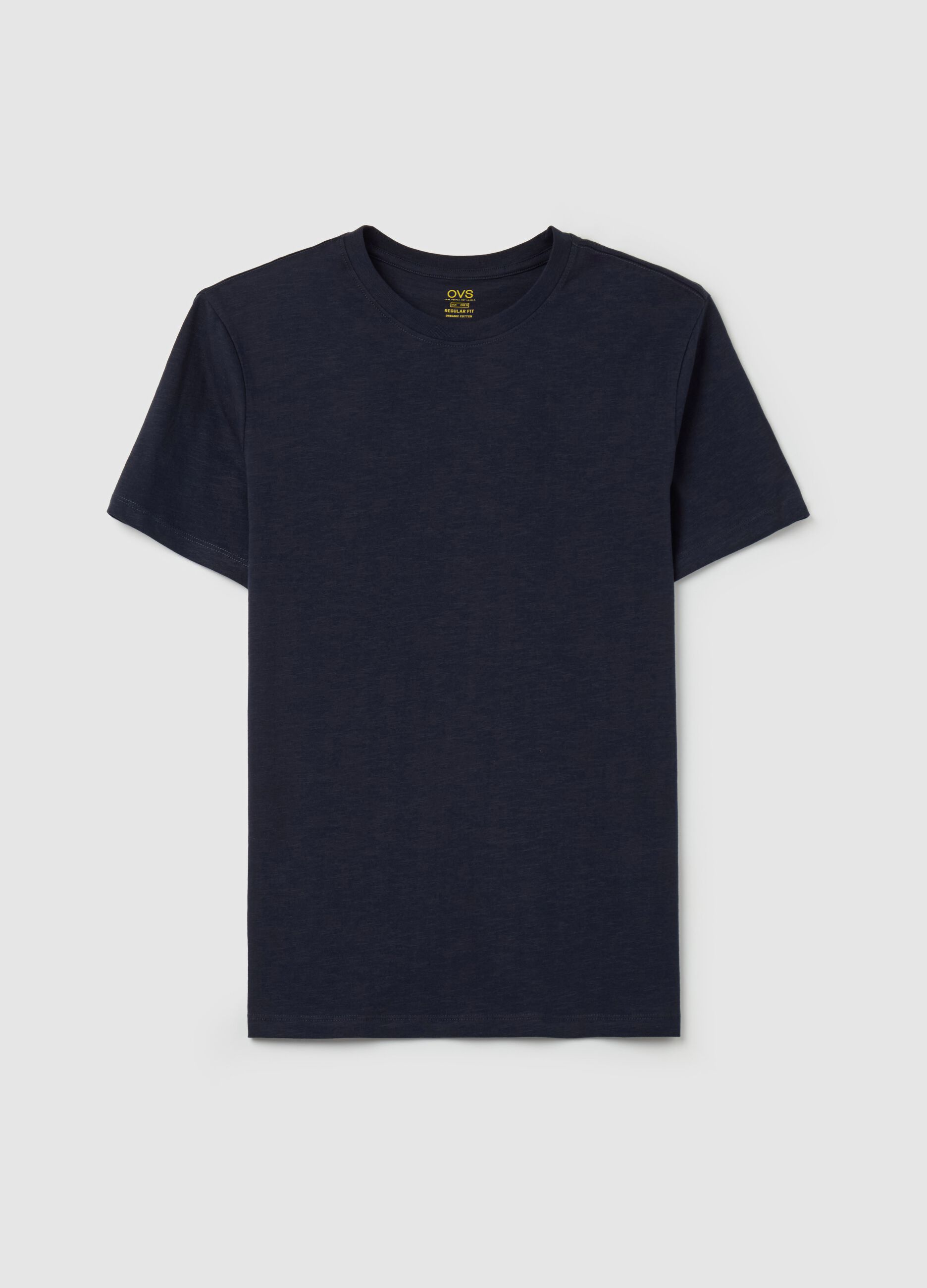 T-shirt in slub cotton with round neck