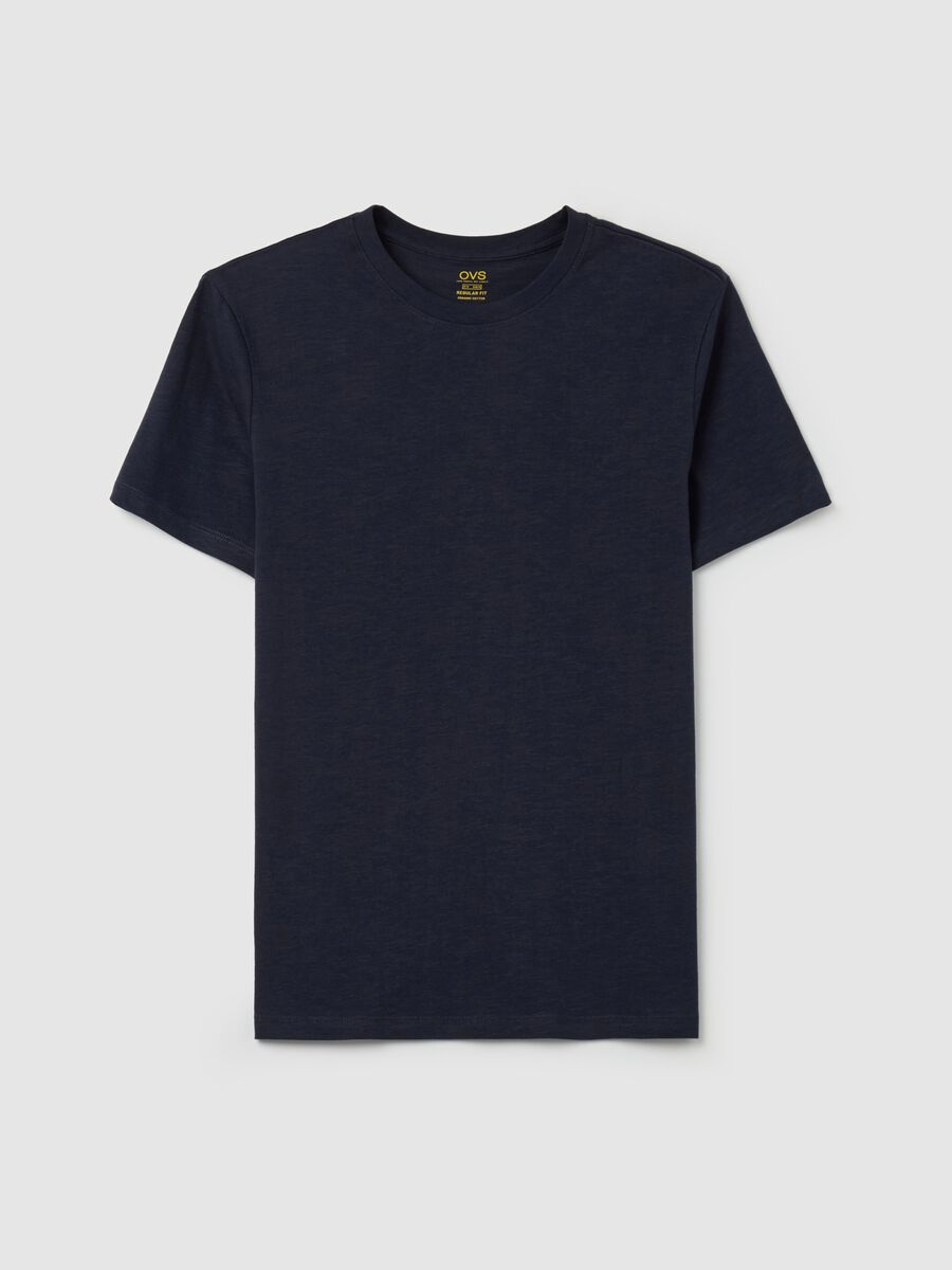 T-shirt in slub cotton with round neck_4