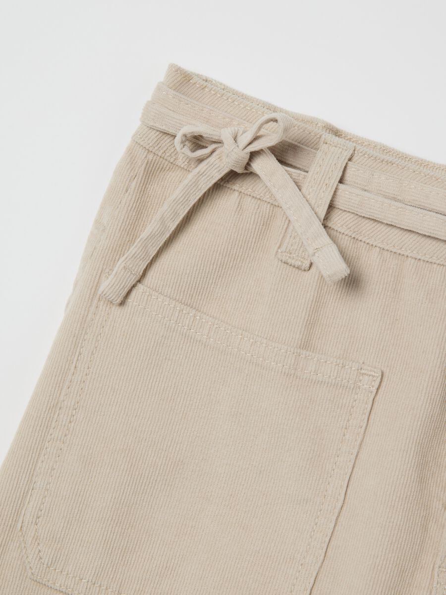 Beige flared corduroy trousers_5