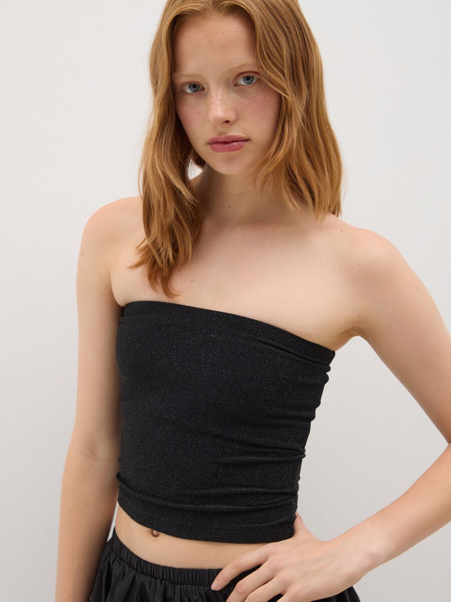 Black mixed fitted neck warmer_2