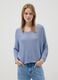 Light blue viscose and linen blend V-neck jumper_2