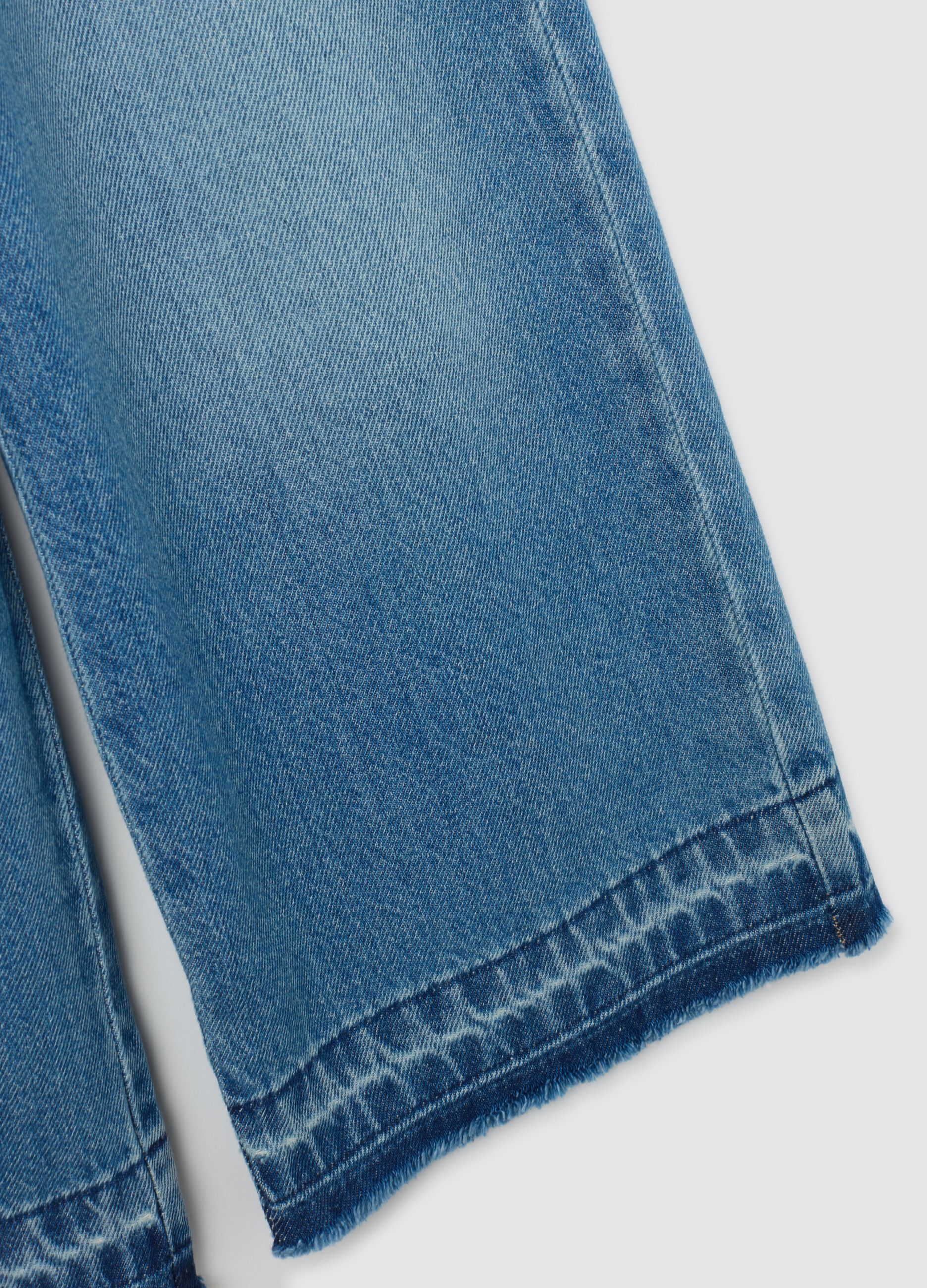 Jeans da bambina in puro cotone denim a gamba larga