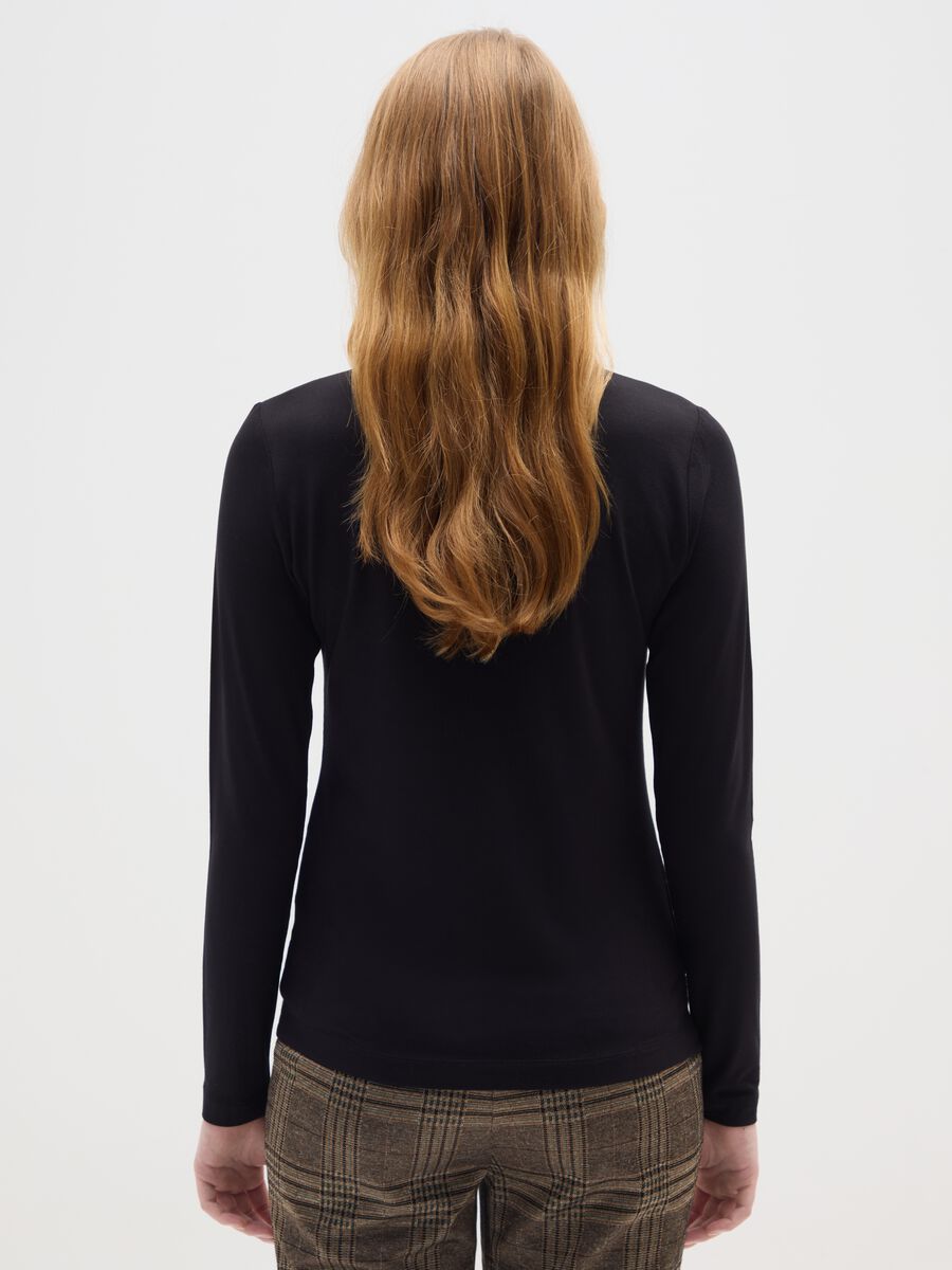 Maglia a collo alto nera regular fit_2