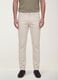 Pantaloni beige in dobby di cotone elasticizzato slim fit_1
