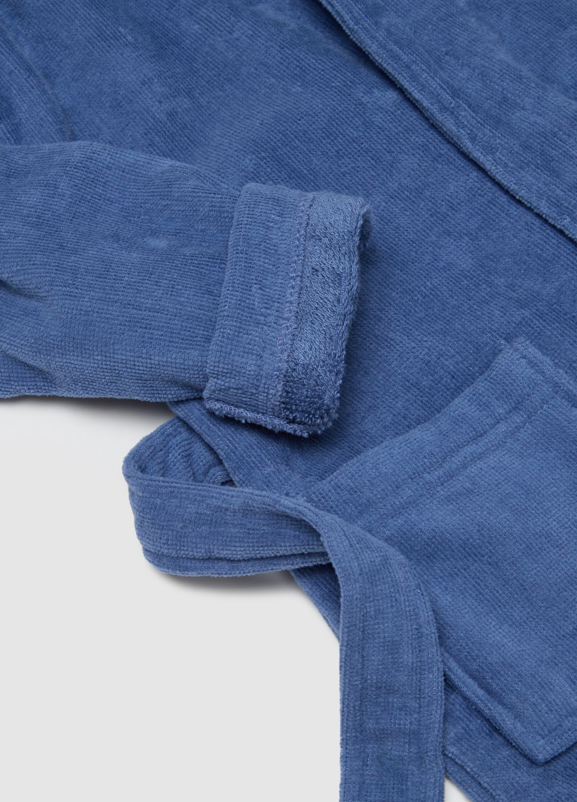 Children's blue pure cotton bathrobe