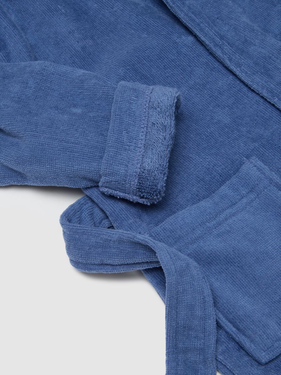 Children's blue pure cotton bathrobe_3