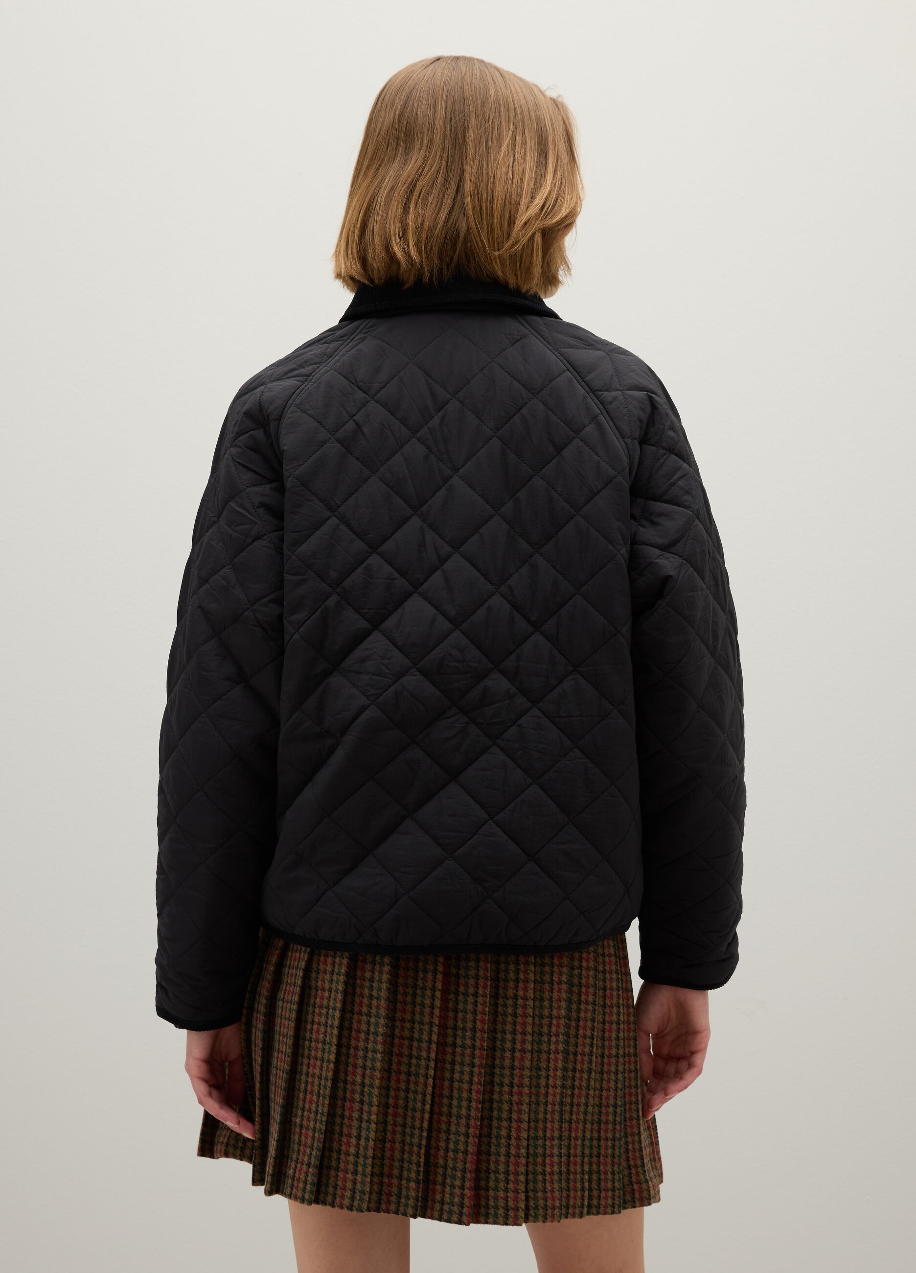 Black padded jacket regular fit