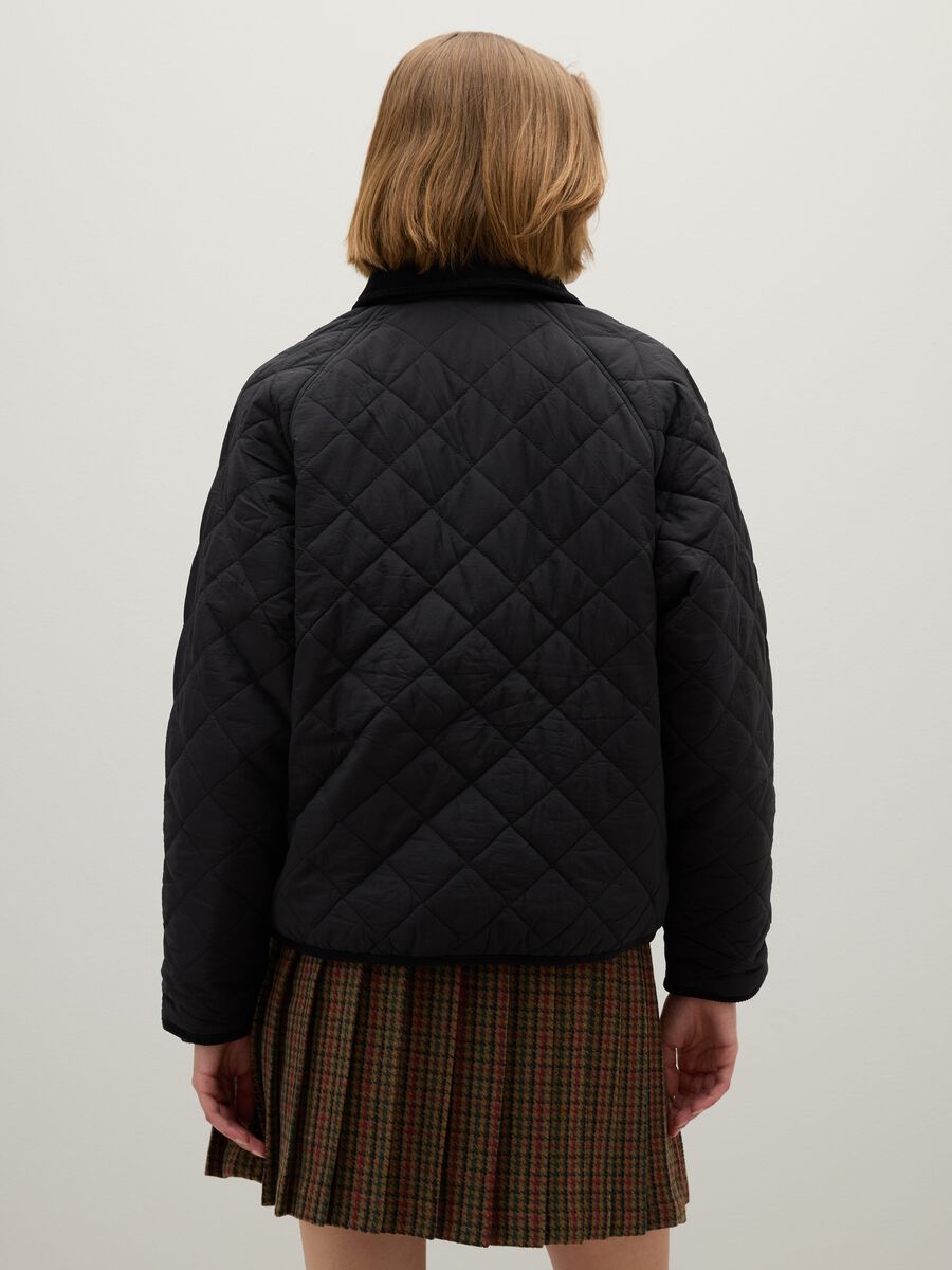 Black padded jacket regular fit_3