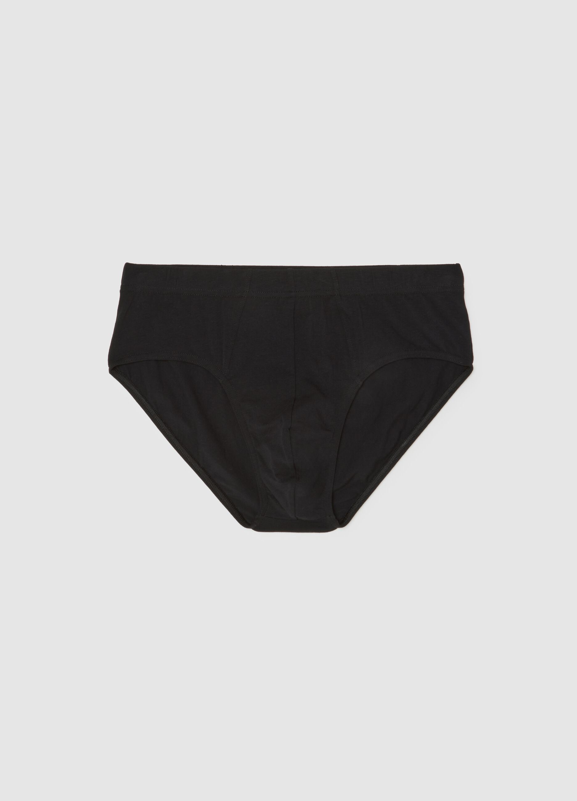 Black Cotton Regular Fit Briefs