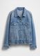 Blue regular fit pure cotton denim jacket_4